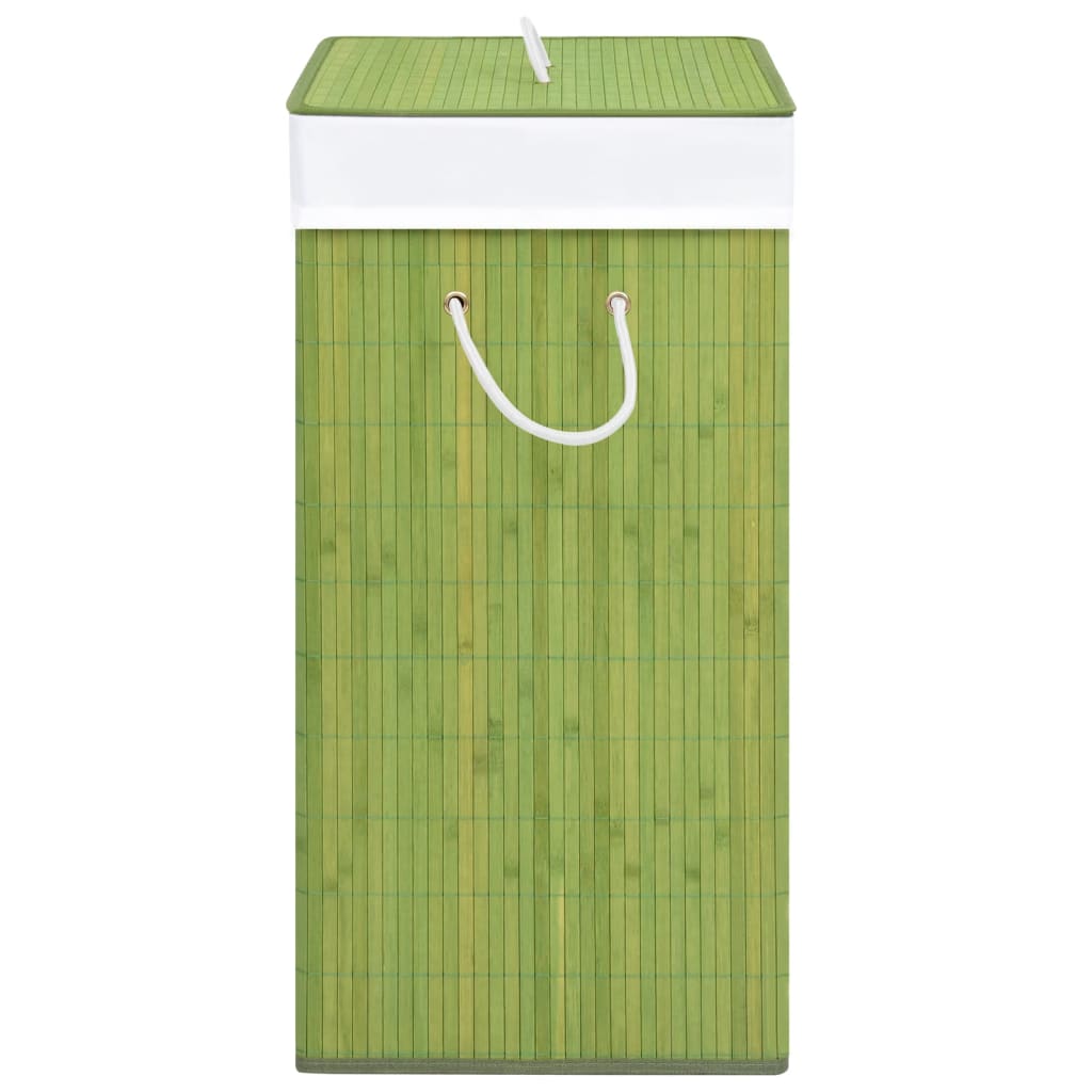 vidaXL Cesto para roupa suja c/ secção única 83 L bambu verde