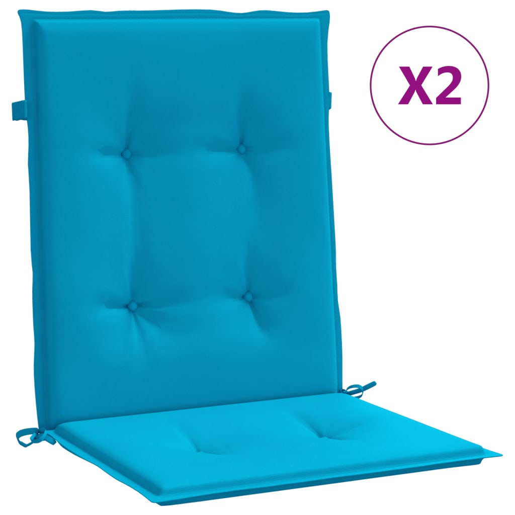 vidaXL Almofadões lombares p/ cadeiras de jardim 2pcs oxford azul