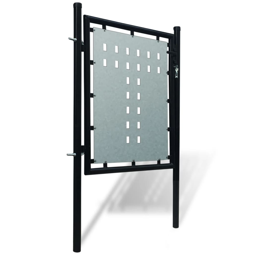 vidaXL Portão de cerca com porta única 100x150 cm preto