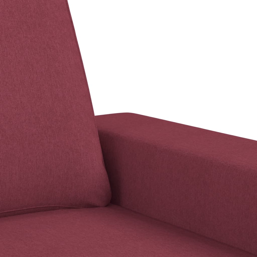 vidaXL 3 pcs conjunto de sofás tecido vermelho-tinto