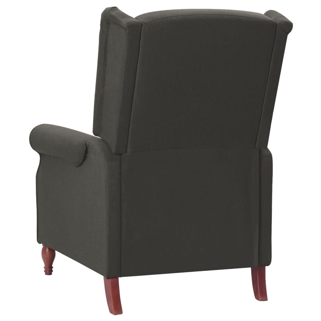 vidaXL Cadeira reclinável tecido cinzento-escuro