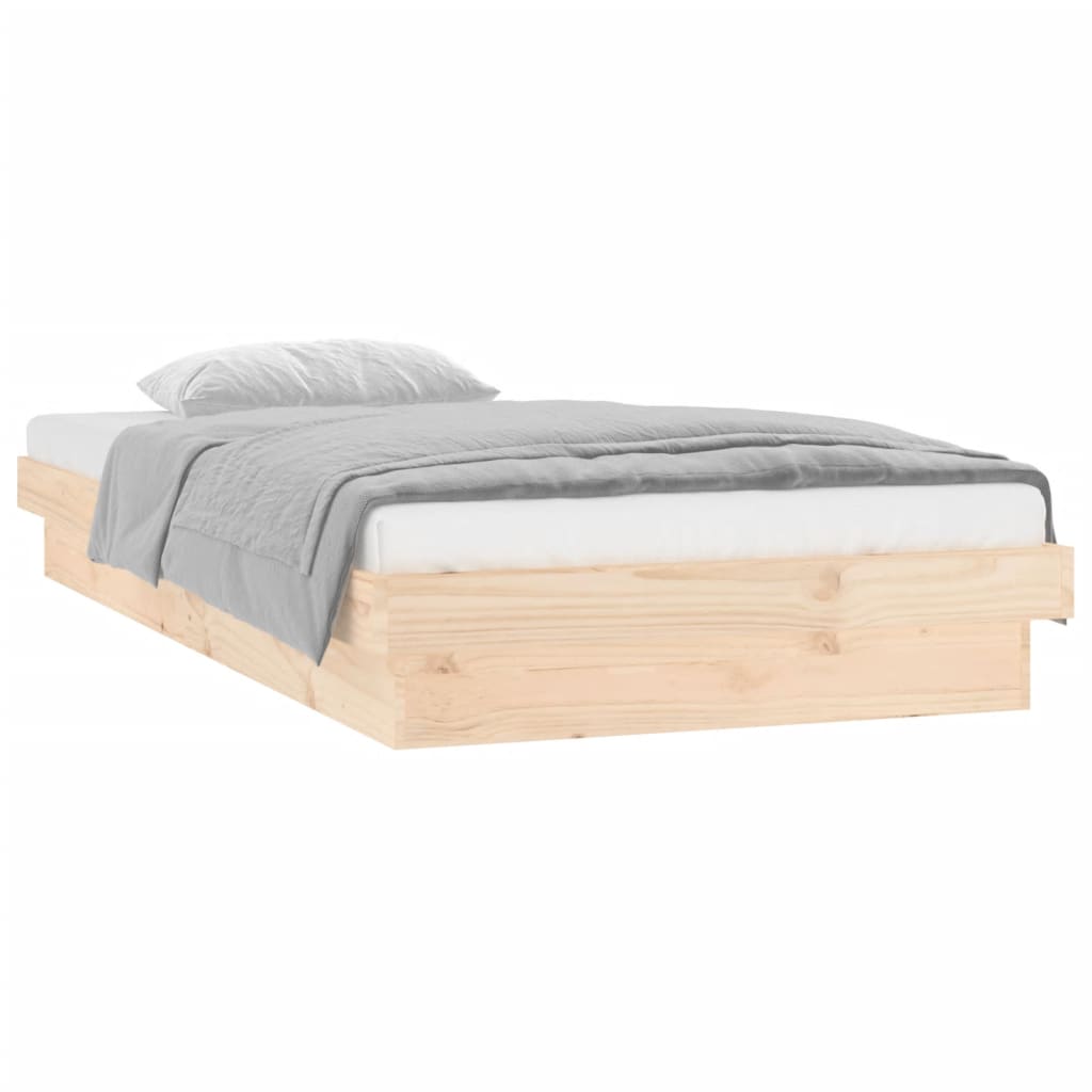 vidaXL Estrutura de cama com luzes LED 100x200 cm madeira maciça