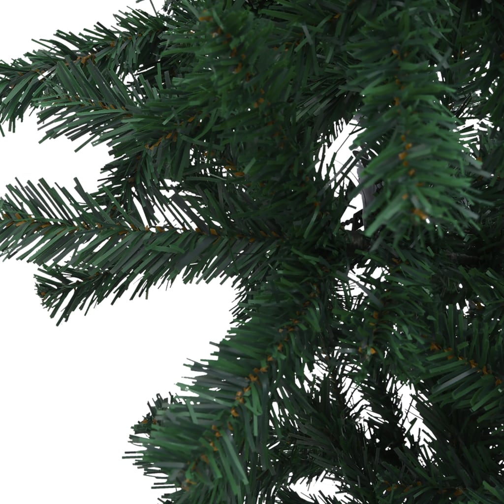 vidaXL Árvore de Natal artificial invertida com luzes LED/bolas 180 cm