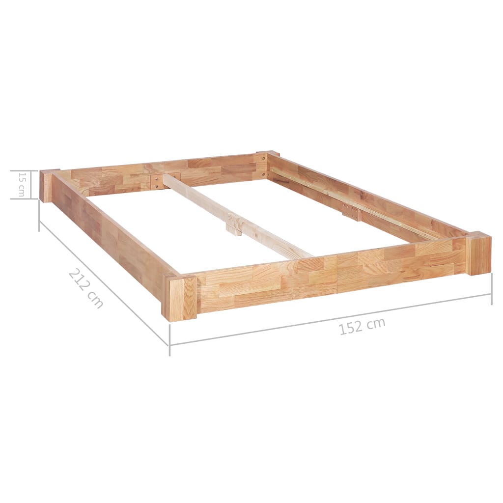 vidaXL Estrutura de cama 140x200 cm madeira carvalho maciça