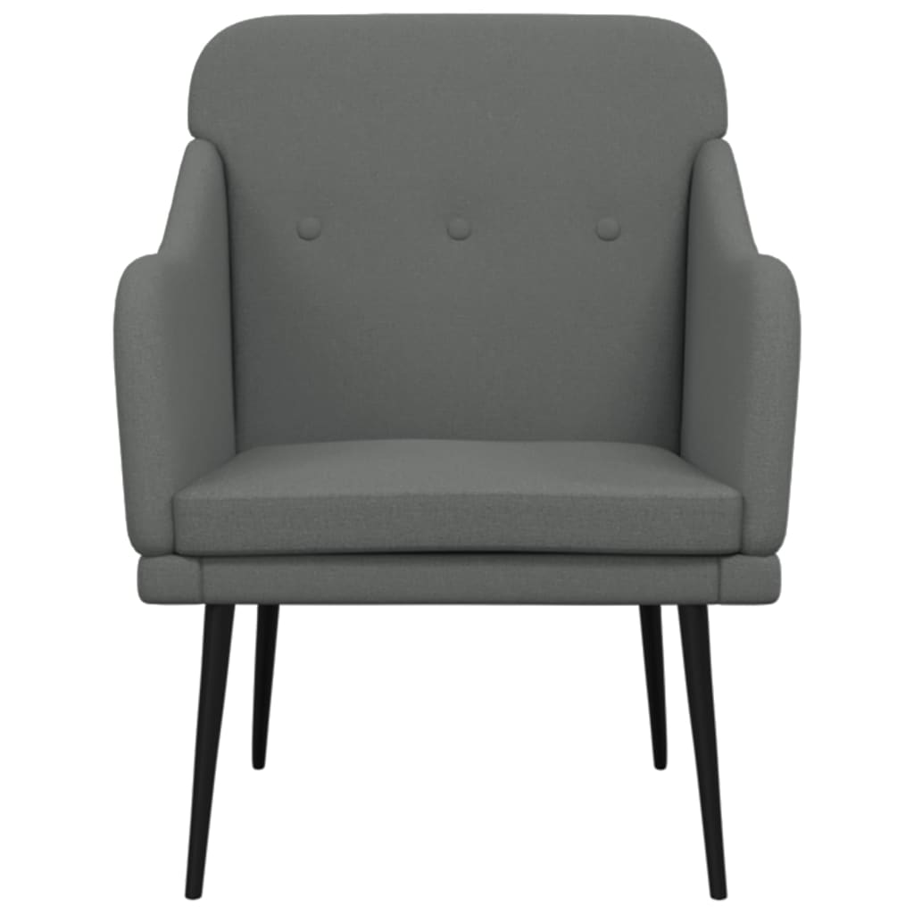 vidaXL Cadeira com apoio de braços 63x76x80 cm tecido cinzento-escuro
