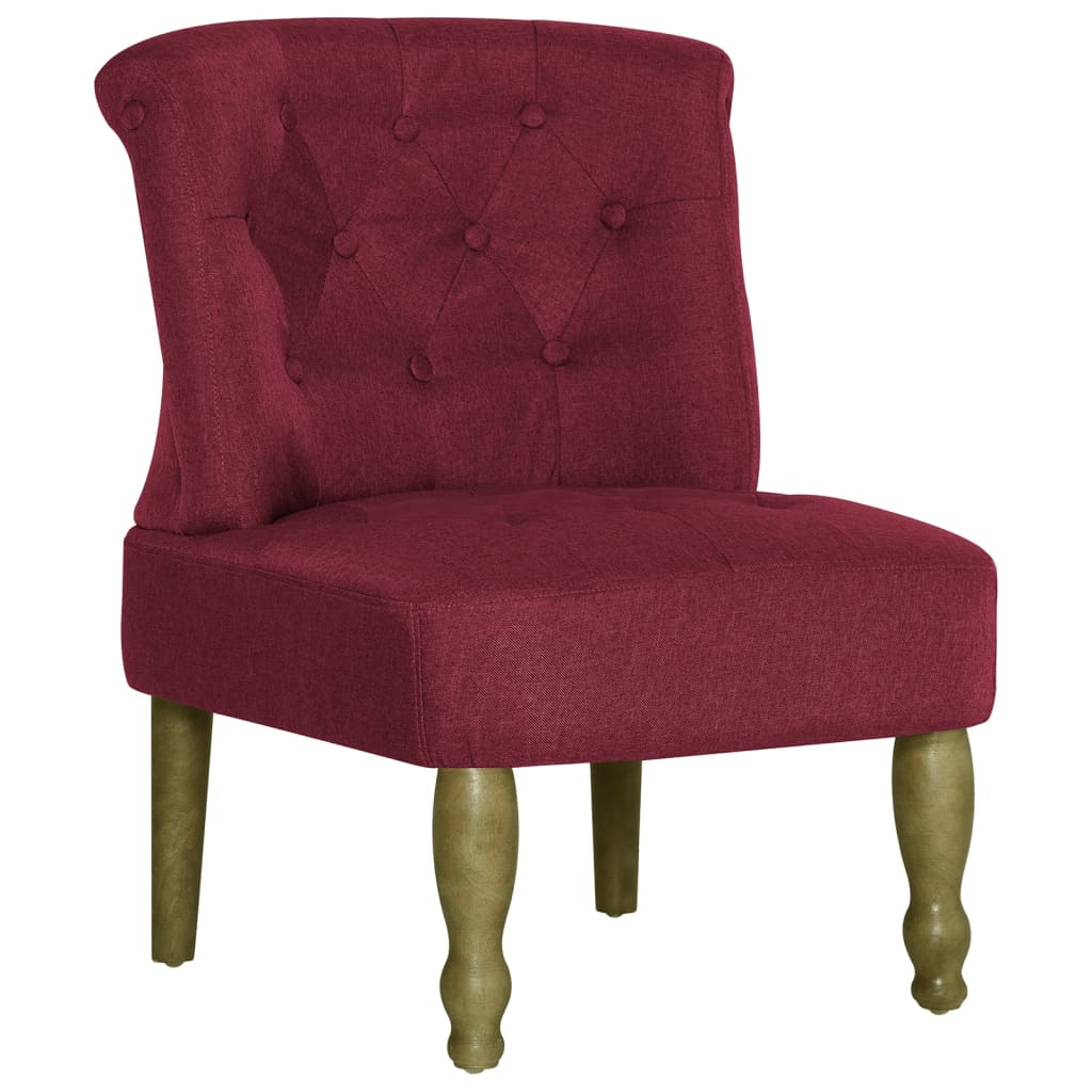 vidaXL Cadeiras francesas 2 pcs tecido vermelho tinto