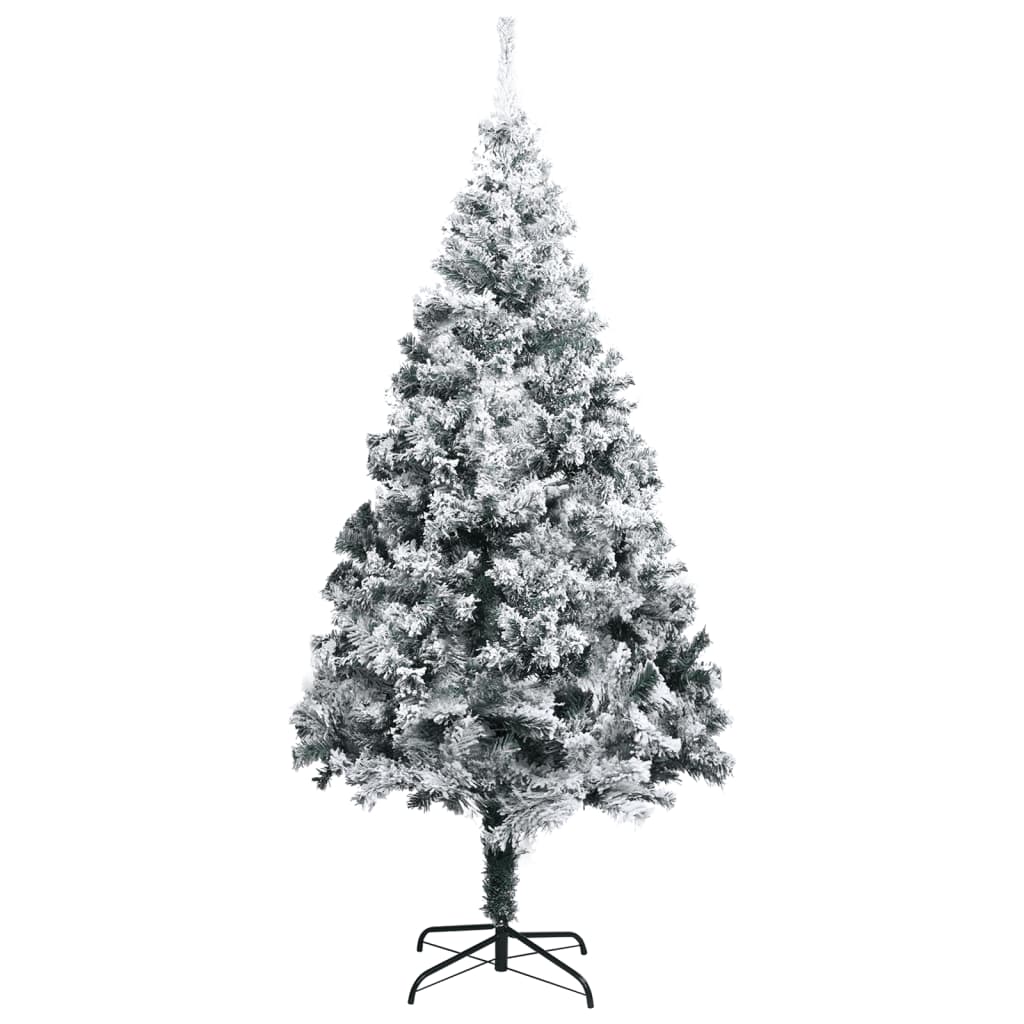 vidaXL Árvore de Natal artificial com flocos de neve 400 cm PVC verde