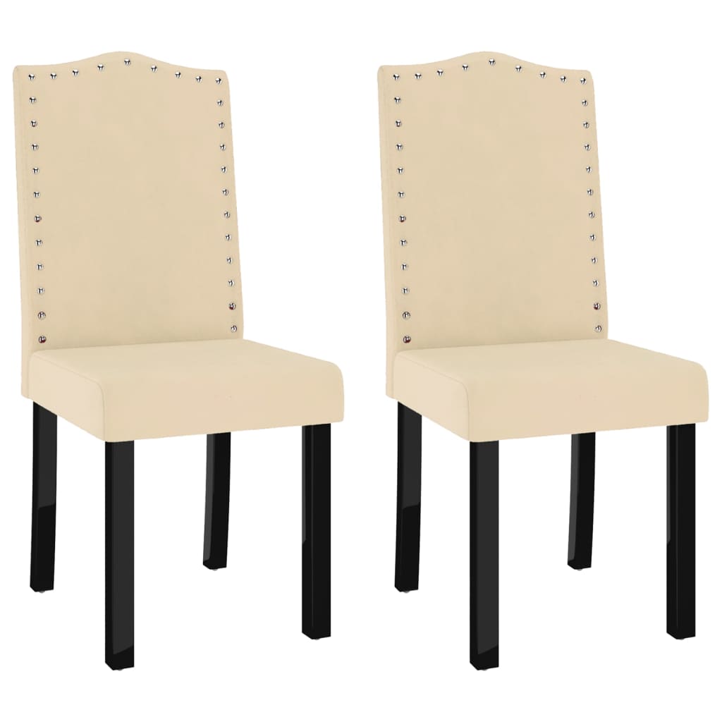 vidaXL Cadeiras de jantar 2 pcs veludo cor creme
