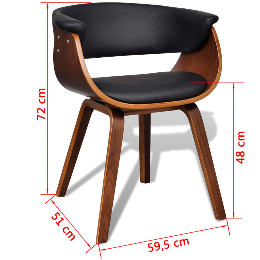 vidaXL Cadeiras jantar 2 pcs madeira curvada e couro artificial