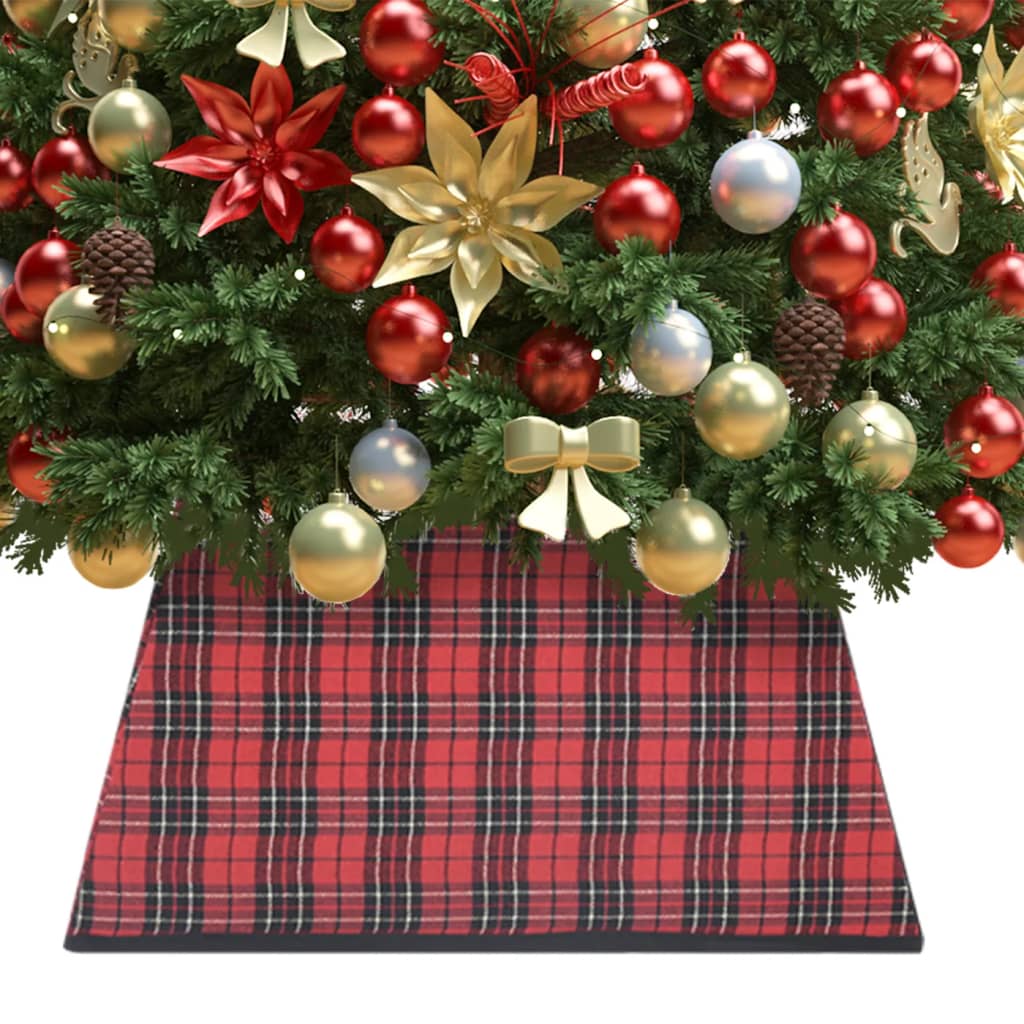 vidaXL Saia para árvore de Natal 48x48x25 cm vermelho e preto