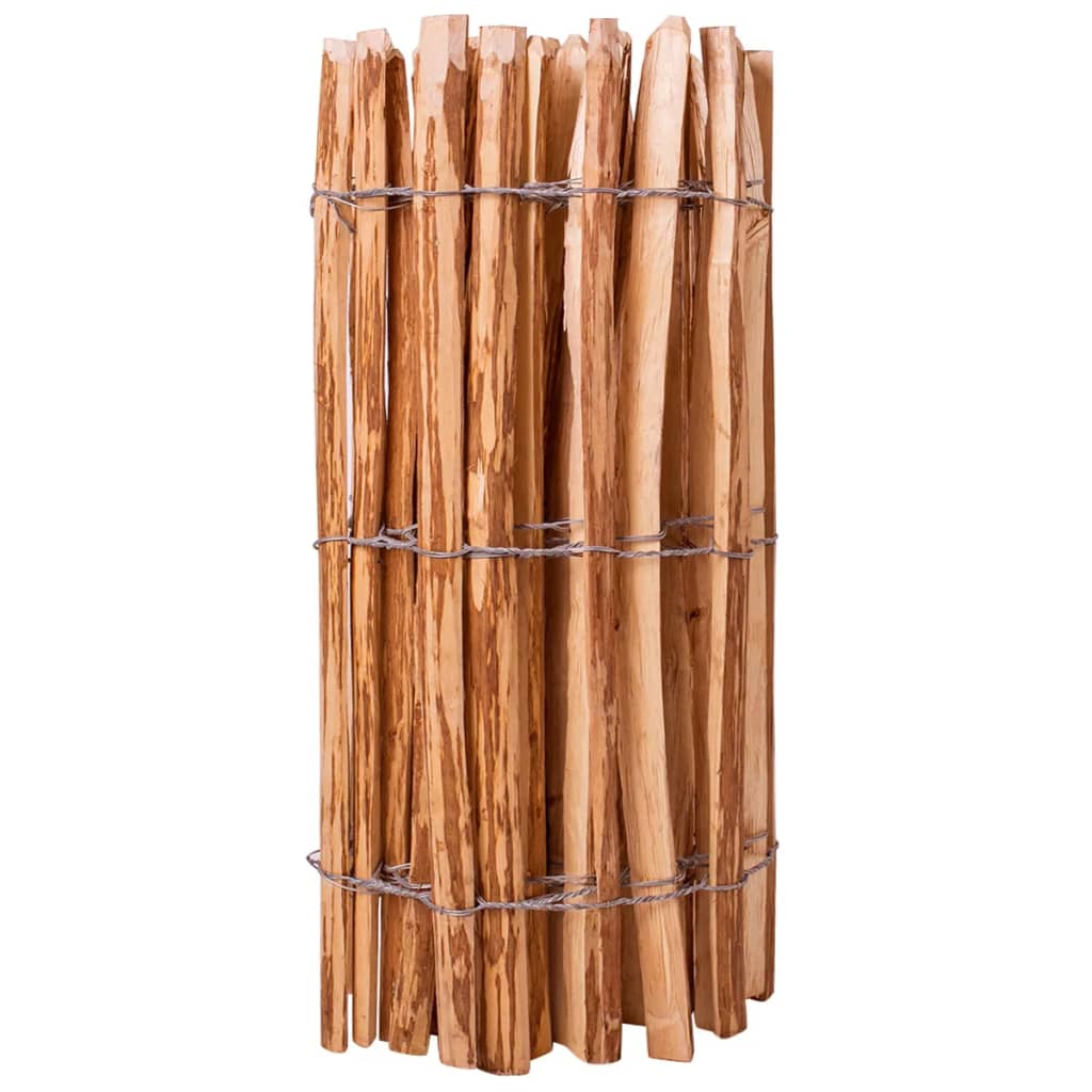 vidaXL Cerca de estacas em madeira de aveleira 90x500 cm