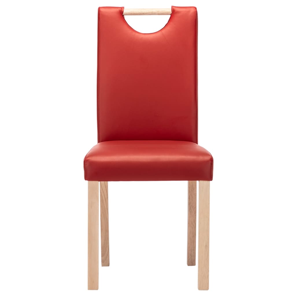 vidaXL Cadeiras de jantar 2 pcs couro artificial vermelho-tinto