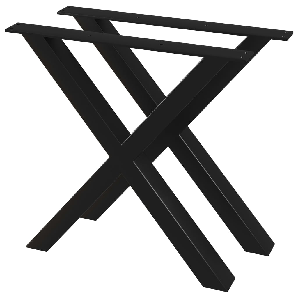 vidaXL Pernas para mesa de jantar 2 pcs estrutura em X 80x72 cm