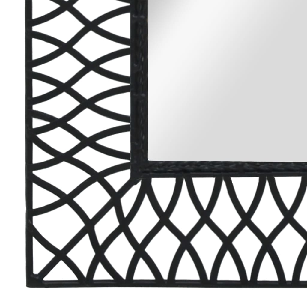 vidaXL Espelho de parede arqueado para jardim 50x80 cm preto