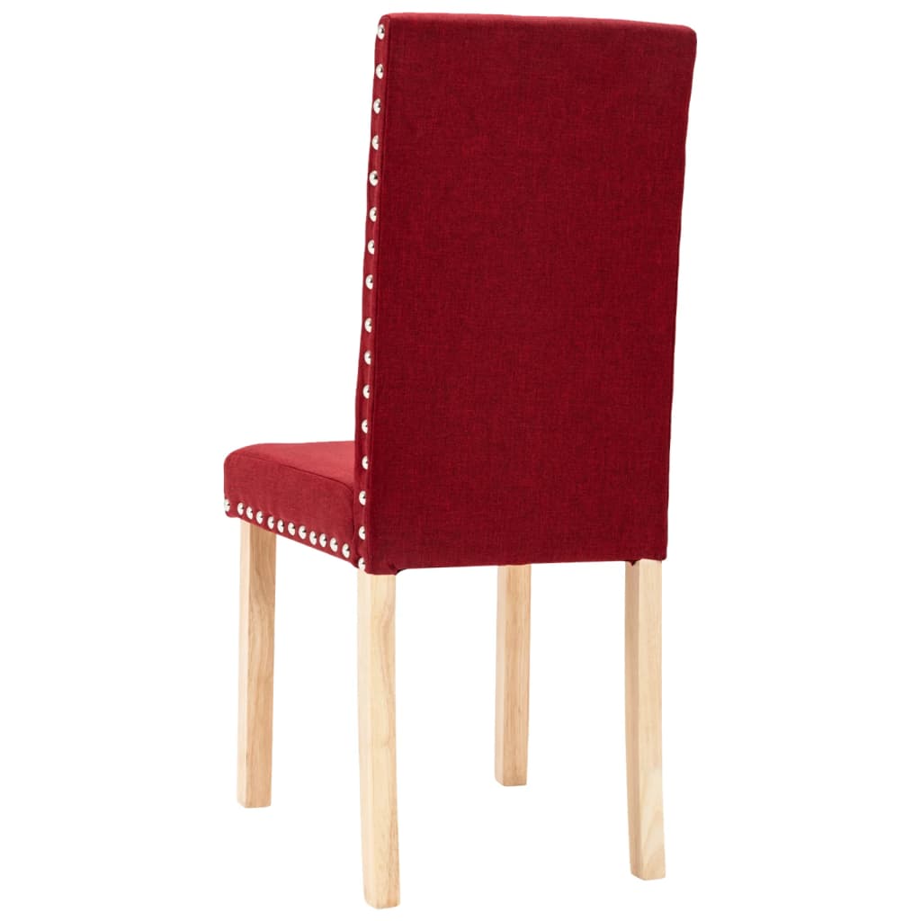 vidaXL Cadeiras de jantar 4 pcs tecido vermelho tinto