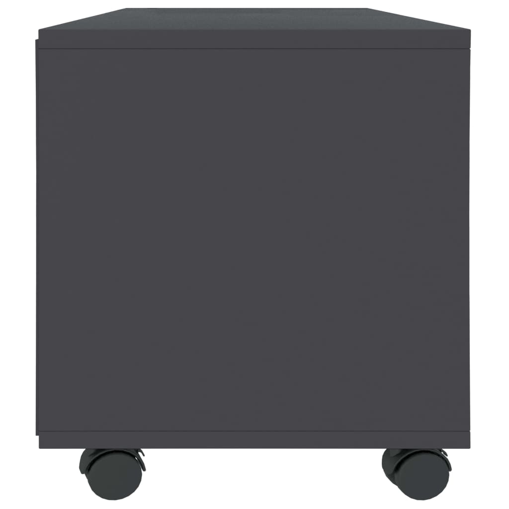 vidaXL Móvel de TV com rodas 90x35x35 cm contraplacado cinzento
