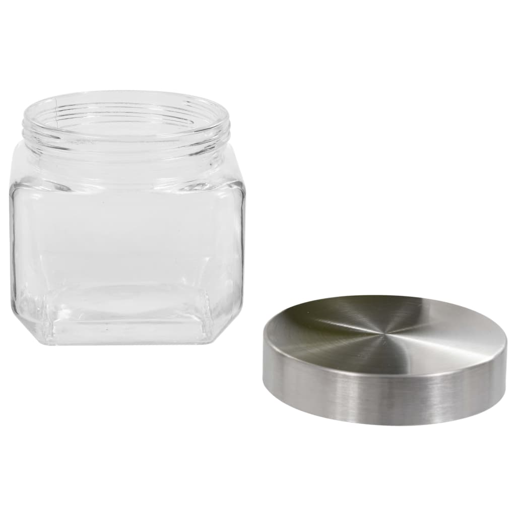 vidaXL Frascos de vidro com tampa prateada 6 pcs 800 ml