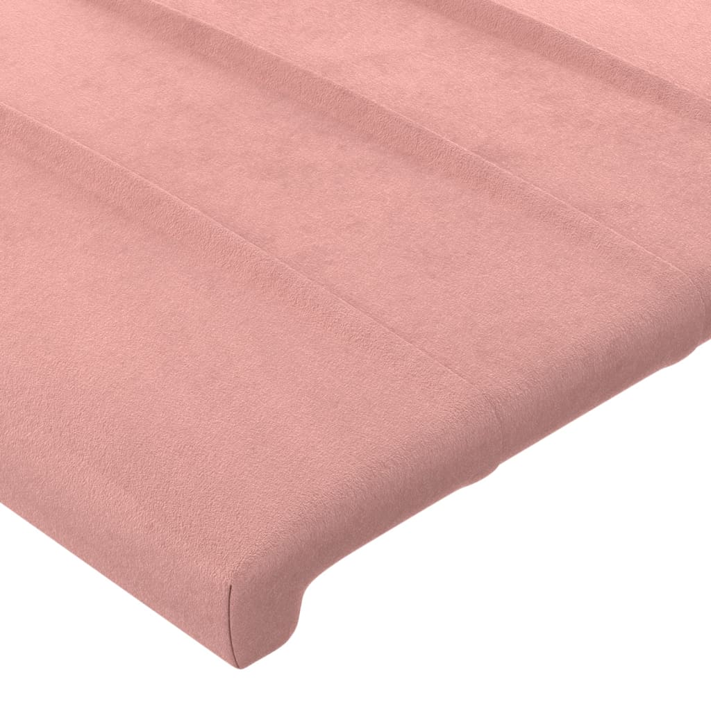 vidaXL Cabeceira de cama c/ abas veludo 147x23x118/128 cm rosa