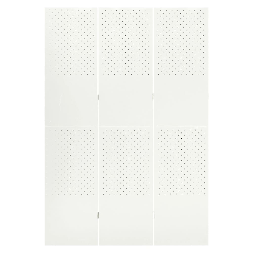 vidaXL Divisória de quarto com 3 painéis aço 120x180 cm branco