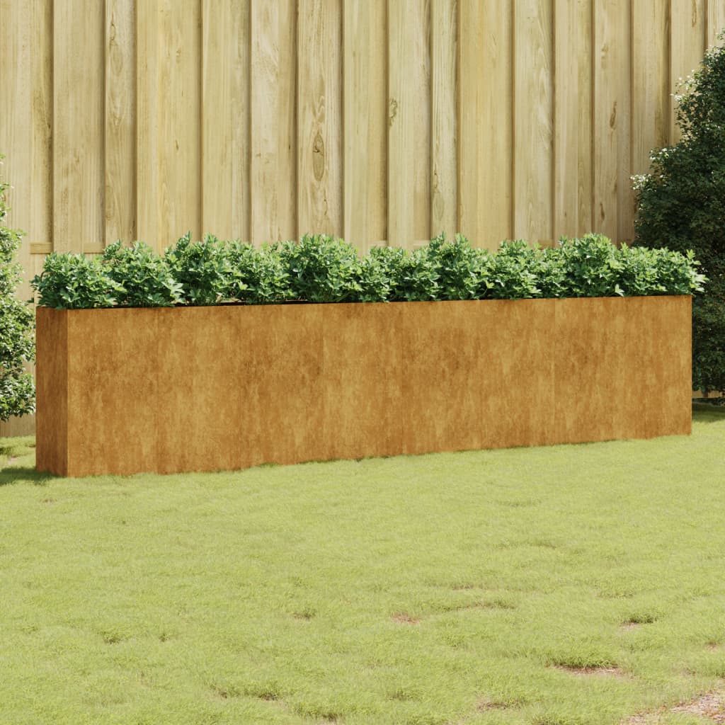 vidaXL Canteiro elevado de jardim 360x40x80 cm aço corten