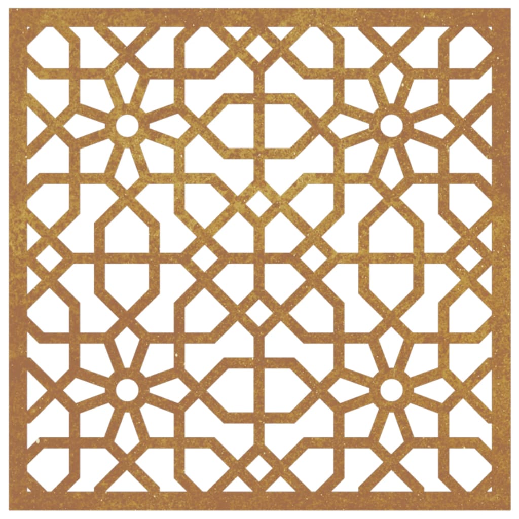 vidaXL Decoração p/ muro de jardim 55x55 cm aço corten design árabe