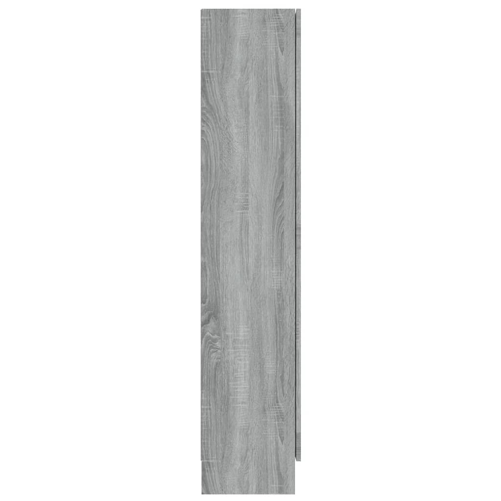 vidaXL Vitrine 82,5x30,5x150 cm derivados de madeira cinzento sonoma