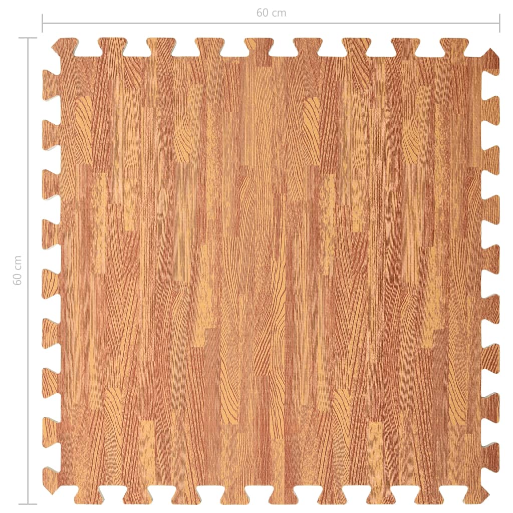 vidaXL Tapetes de chão 6 pcs 2,16 ㎡ espuma de EVA grãos madeira