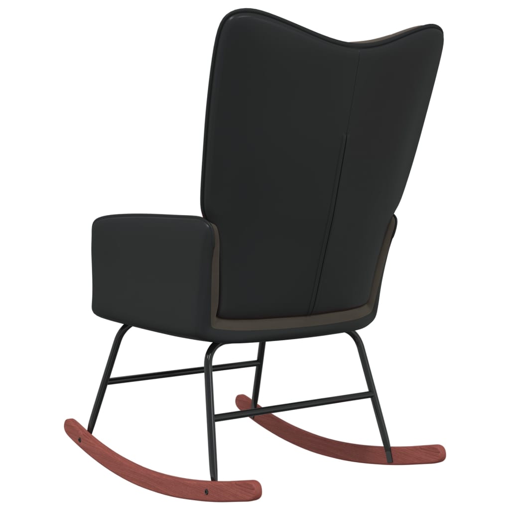 vidaXL Cadeira de baloiço PVC e veludo cinzento-escuro