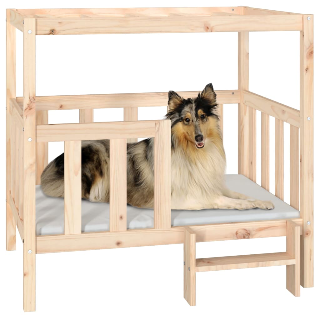 vidaXL Cama para cães 105,5x83,5x100 cm madeira de pinho maciça