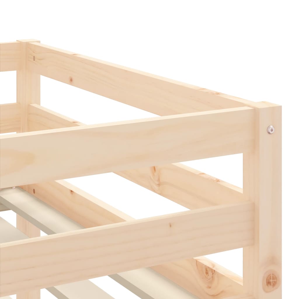 vidaXL Cama alta p/ criança c/ escada 80x200cm madeira de pinho maciça