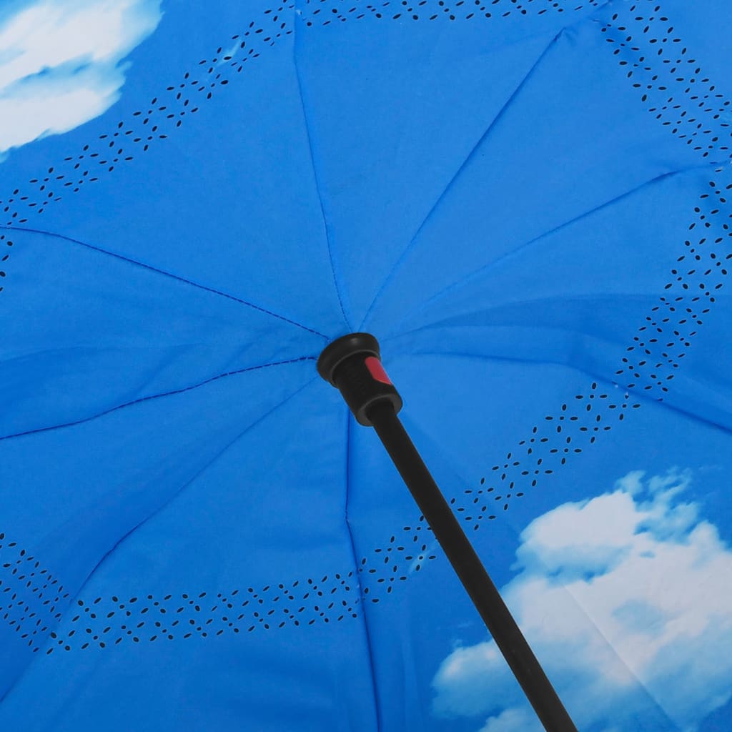 vidaXL Guarda-chuva c/ pega em forma de C 108 cm preto