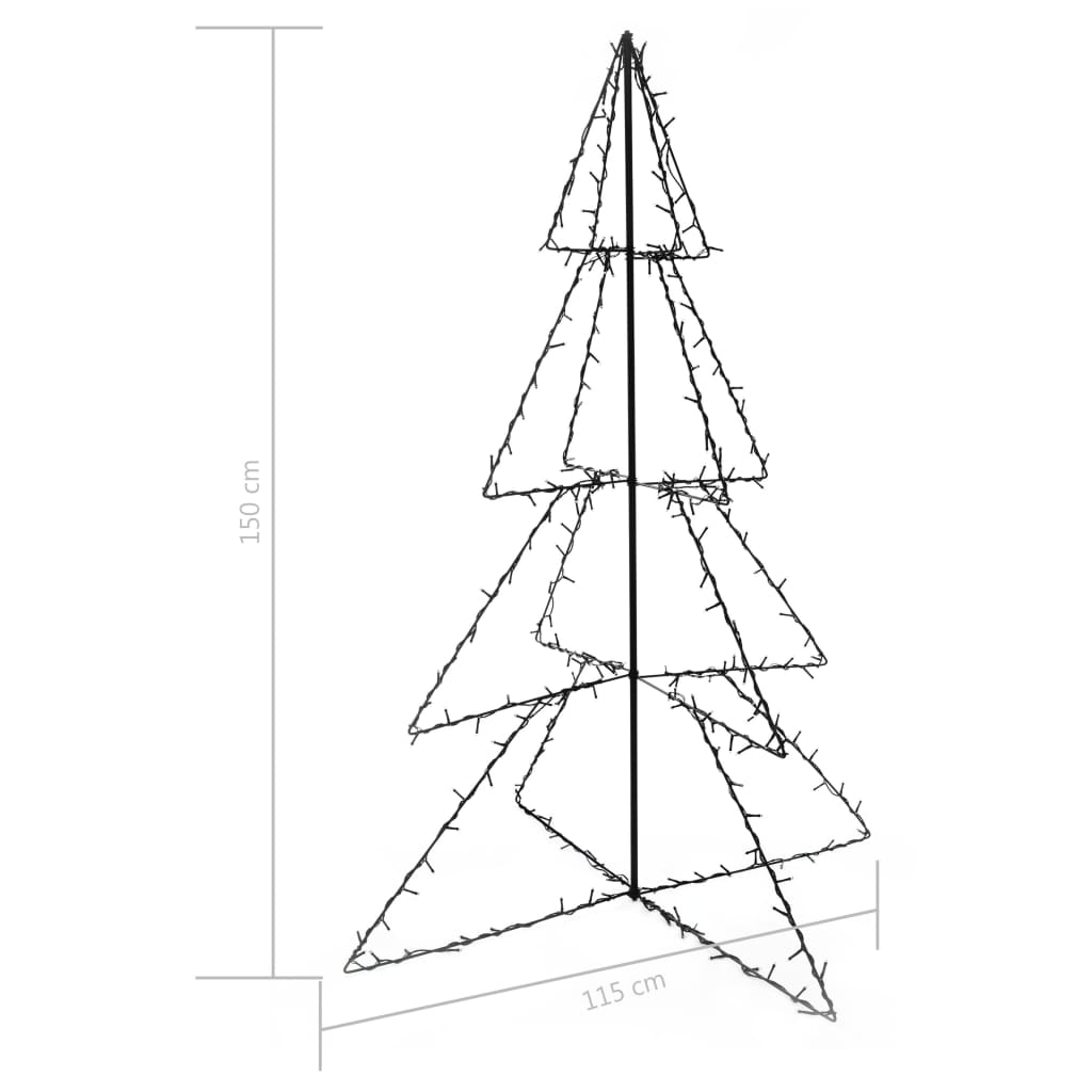 vidaXL Árvore de Natal em cone 240 LEDs 115x150 cm interior e exterior