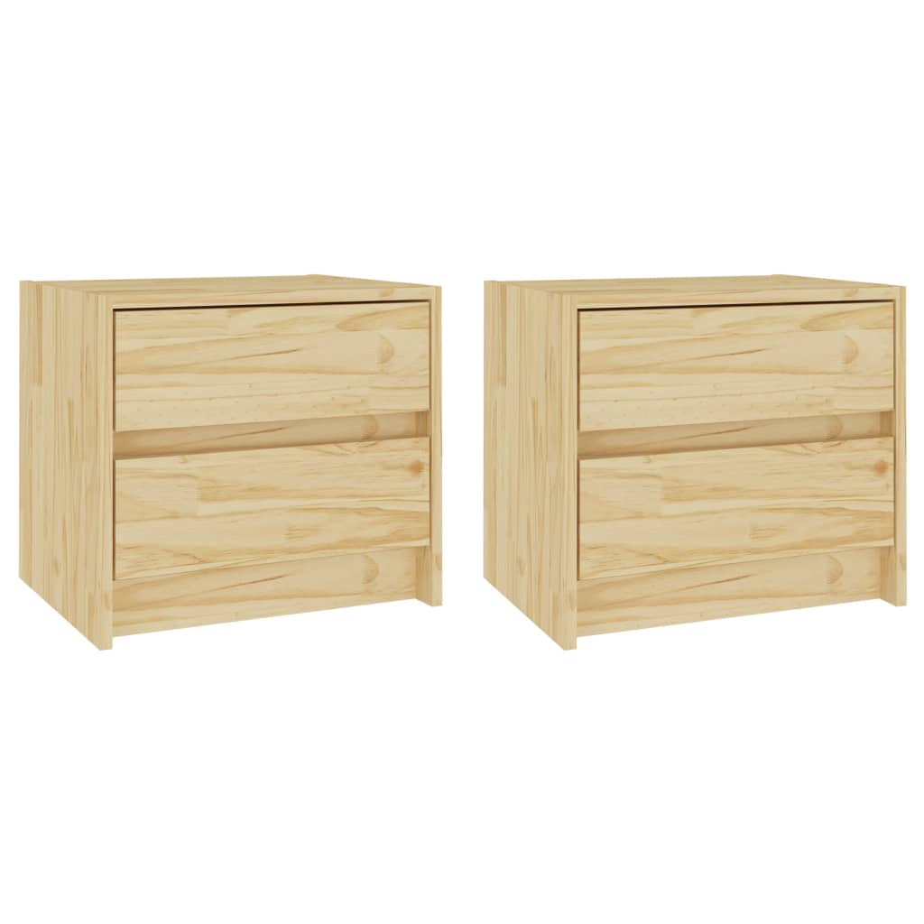 vidaXL Mesas de cabeceira 2pcs 40x30,5x35,5 cm madeira de pinho maciça