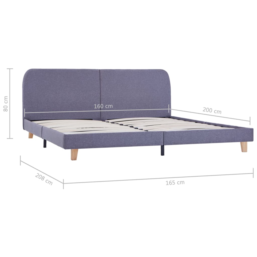 vidaXL Estrutura de cama em tecido 160x200 cm cinzento-claro