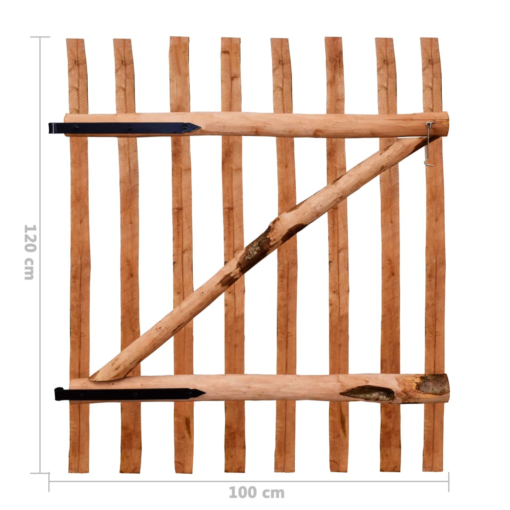 vidaXL Portão para cerca 1 pc 100x120cm madeira de aveleira impregnada
