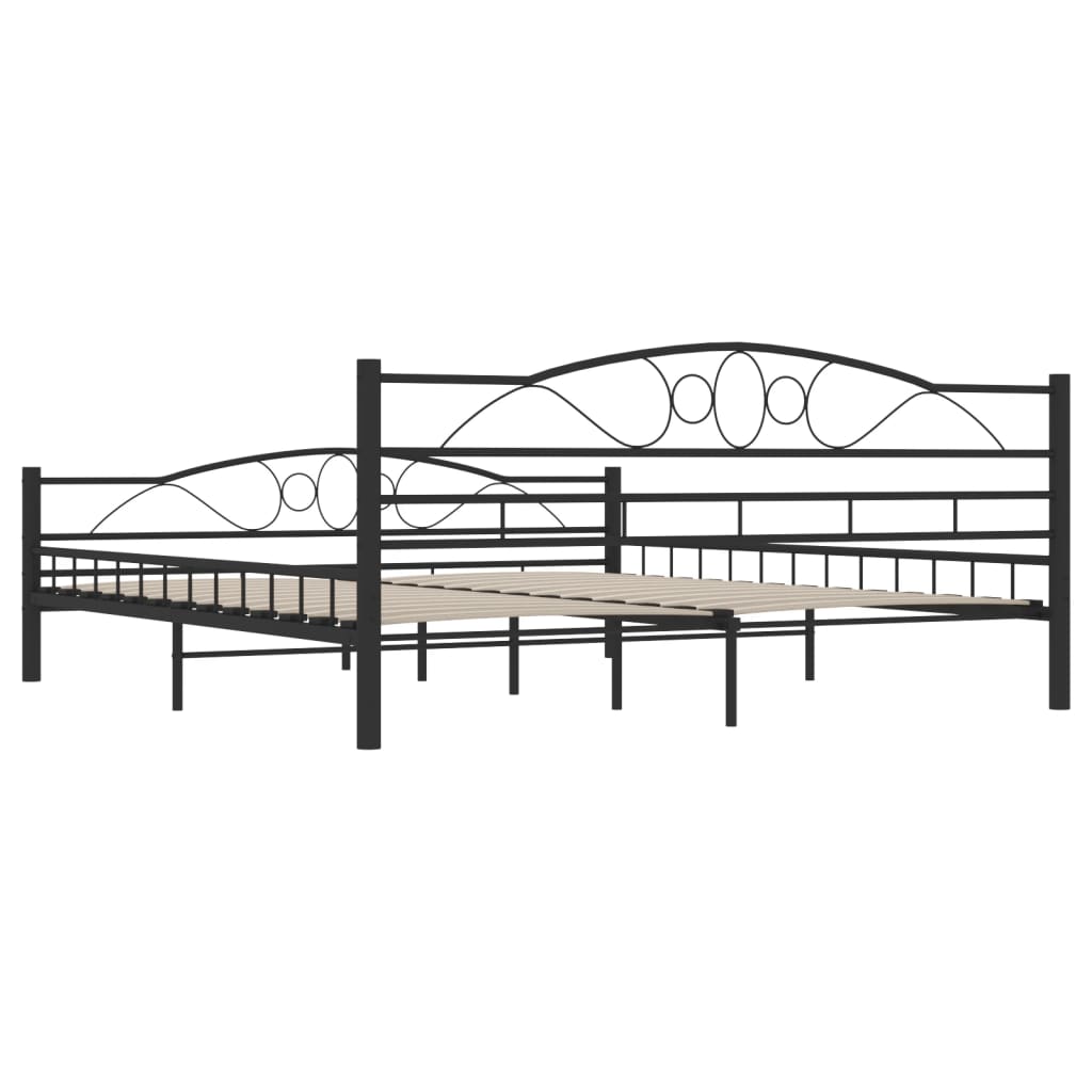 vidaXL Estrutura de cama em aço 180x200 cm preto