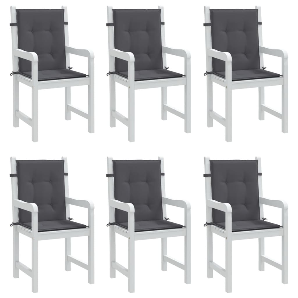 vidaXL Almofadões lombares p/ cadeiras de jardim 6pcs oxford antracite