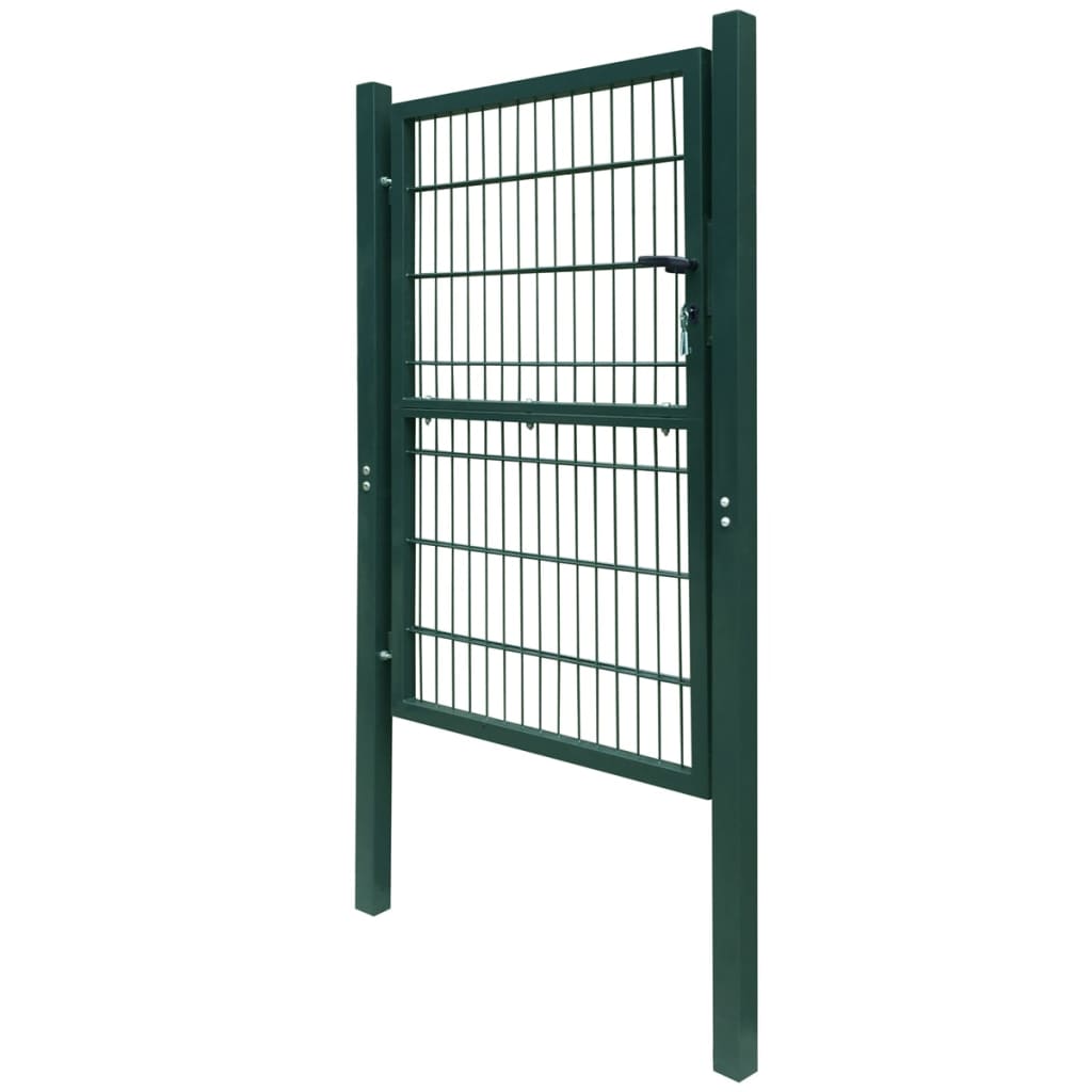 vidaXL Portão de cerca (individual) 2D 106x170 cm verde