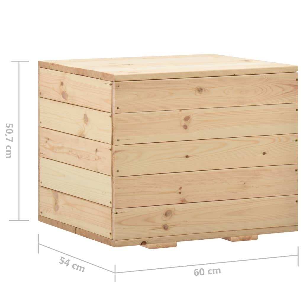 vidaXL Caixa de arrumação 60x54x50,7 cm madeira de pinho maciça