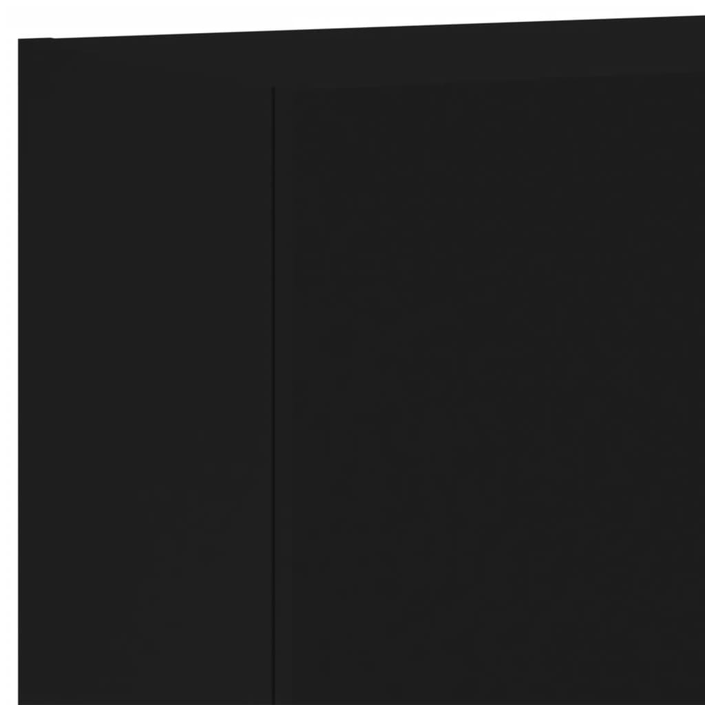 vidaXL 4 pcs móveis de parede para TV derivados de madeira preto