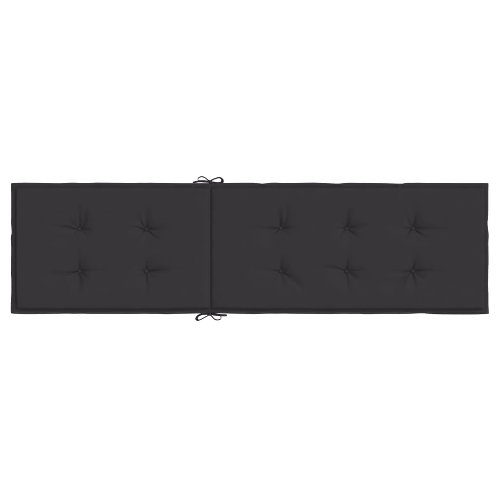 vidaXL Almofadão para cadeira de terraço (75+105)x50x3cm preto