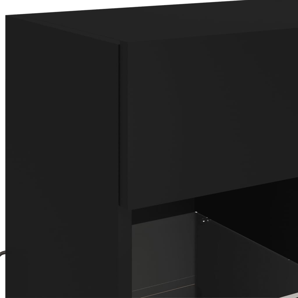 vidaXL Móvel de parede para TV com luzes LED 58,5x30x60,5 cm preto