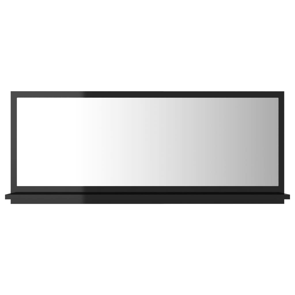 vidaXL Espelho de casa de banho 90x10,5x37cm contrap. preto brilhante