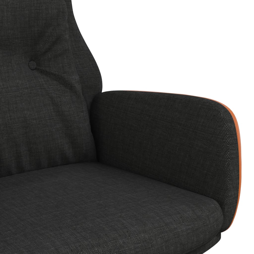 vidaXL Cadeira de descanso PVC e tecido preto
