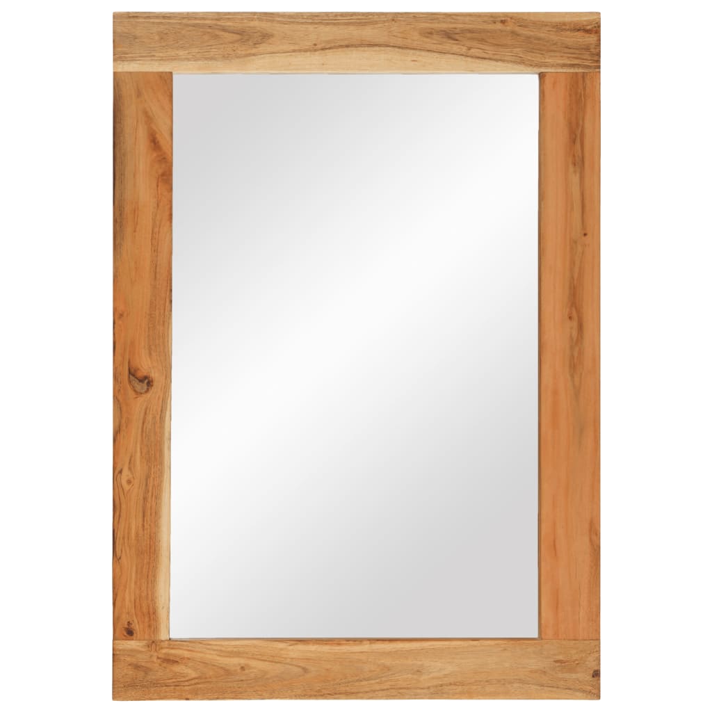 vidaXL Espelho 70x50 cm madeira de acácia maciça e vidro
