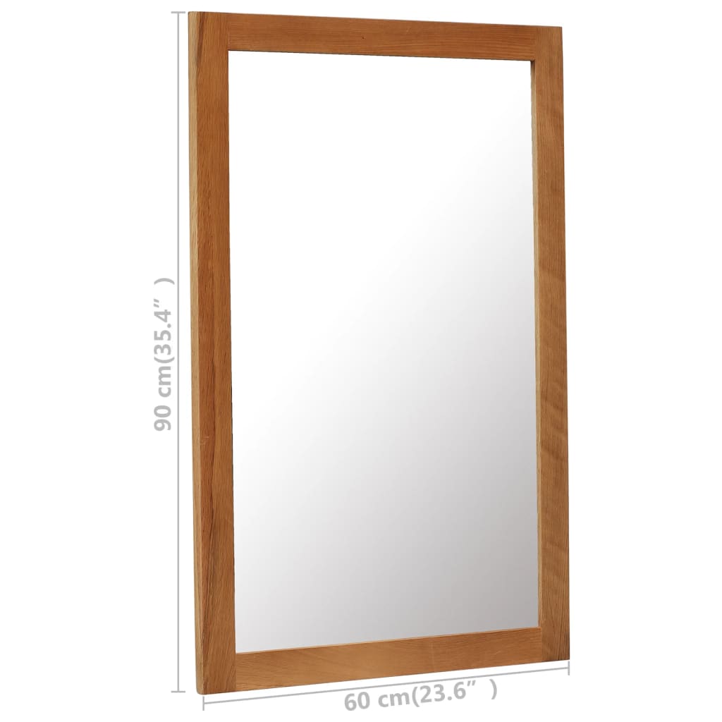 vidaXL Espelho 60x90 cm madeira de carvalho maciça