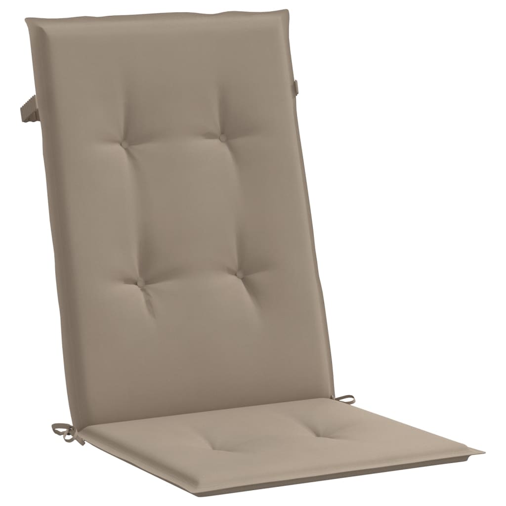 vidaXL Almofadões cadeiras altas jardim 4 pcs tecido cinza-acastanhado