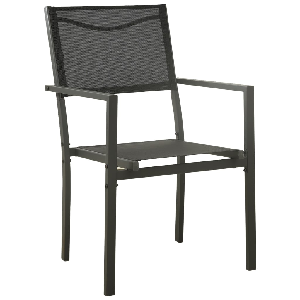 vidaXL Cadeiras de jardim 2 pcs textilene e aço preto/antracite