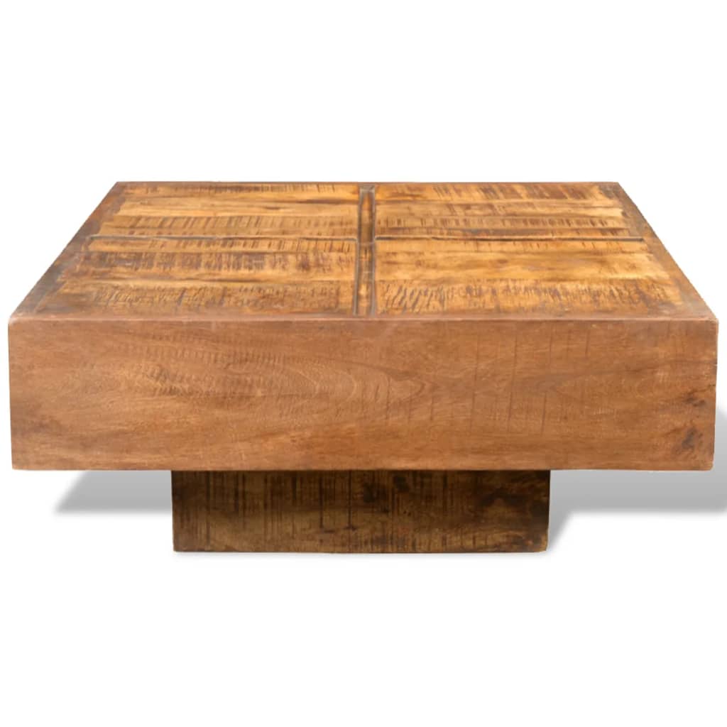 vidaXL Mesa de centro quadrada em madeira de mangueira maciça castanho