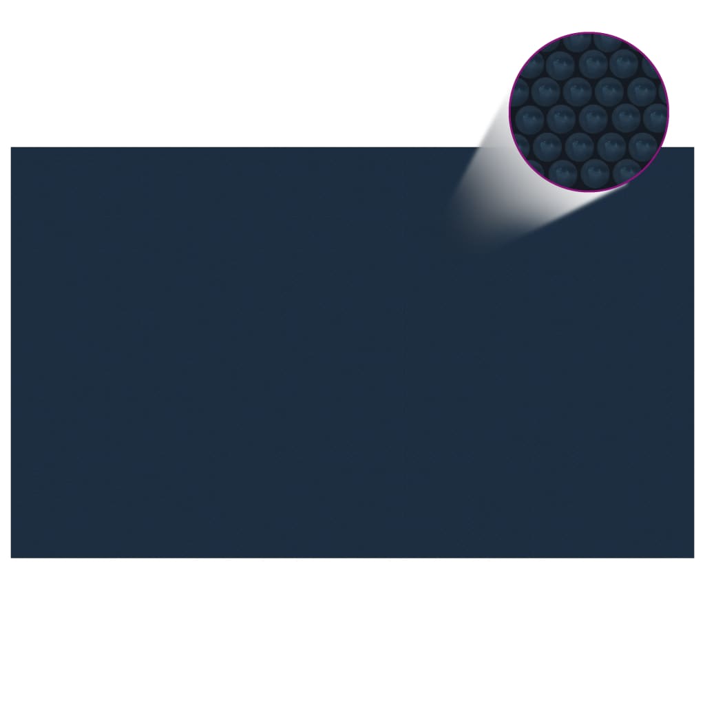 vidaXL Película p/ piscina PE solar flutuante 1000x600 cm preto e azul